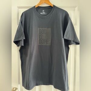 GOD IS DOPE Cotton Short Sleeve Tee Unisex Size 2XL Black